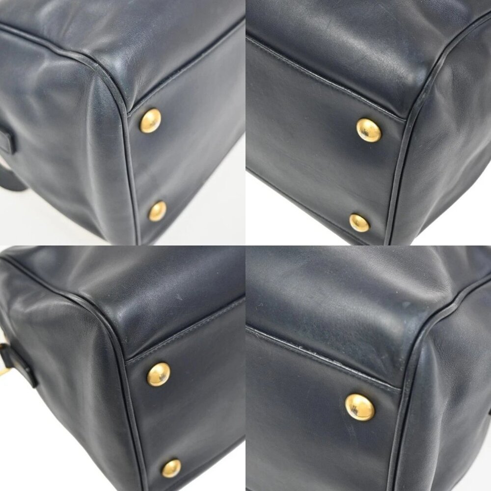 SAINT LAURENT Class Duffle 2way Shoulder Handbag Leather Blue GHW Italy 37ZA042 - Picture 13 of 16